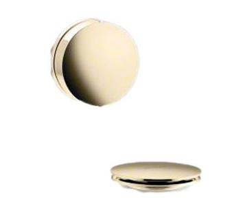 Kohler K-T37392 PureFlo Contemporary Rotary Turn Cable Bath Drain Trim - Vibrant French Gold